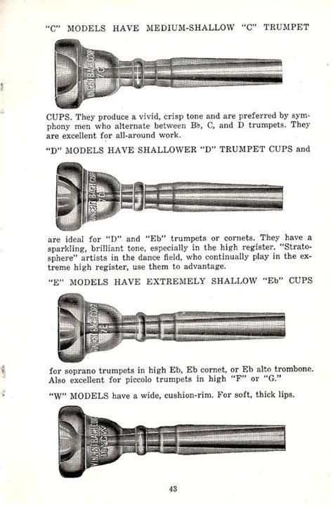 bach trumpet comparison chart.